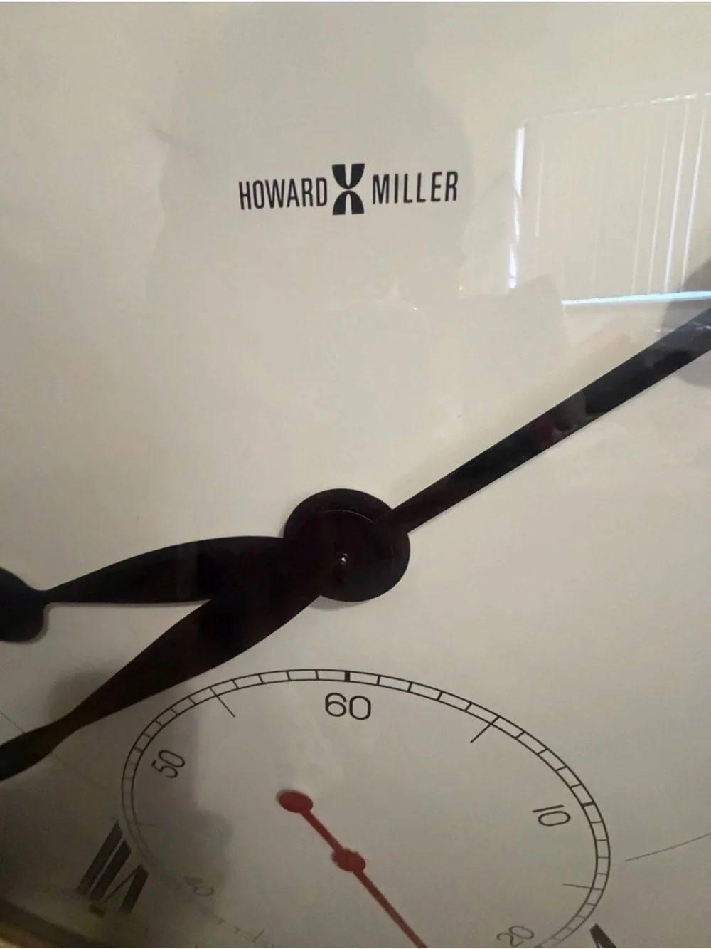 Howard Miller electric 42x42 Round wood frame wall clock analog Roman numerals